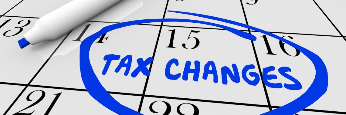 Tax Changes written in blue and circled on calendar